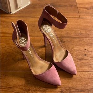 Jefferey Campbell Ibiza pink/purple suede heels